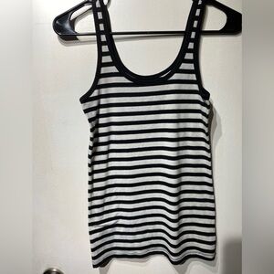 SO Black and White Striped Tank Top